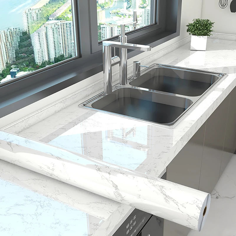 Marble Kitchen Oil-Proof Film Waterproof