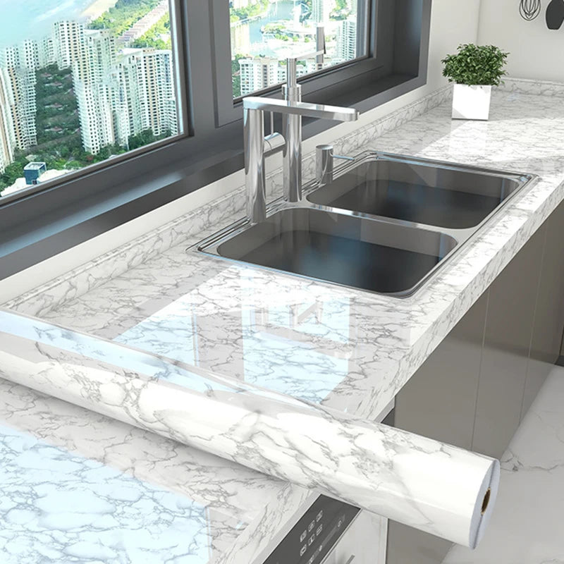 Marble Kitchen Oil-Proof Film Waterproof